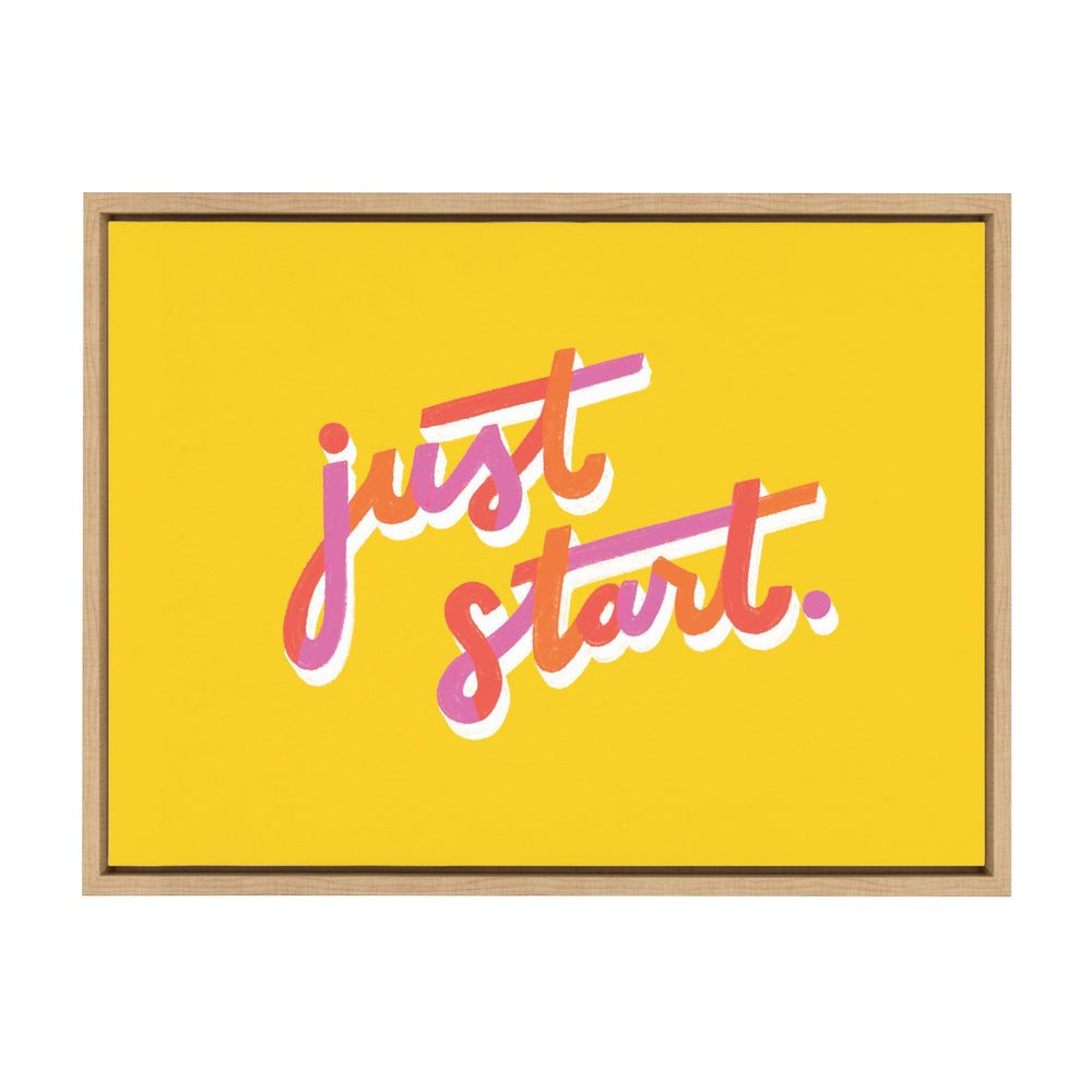 Sylvie Just Start Framed Canvas by kateandlaurel - main product image for Resin Society