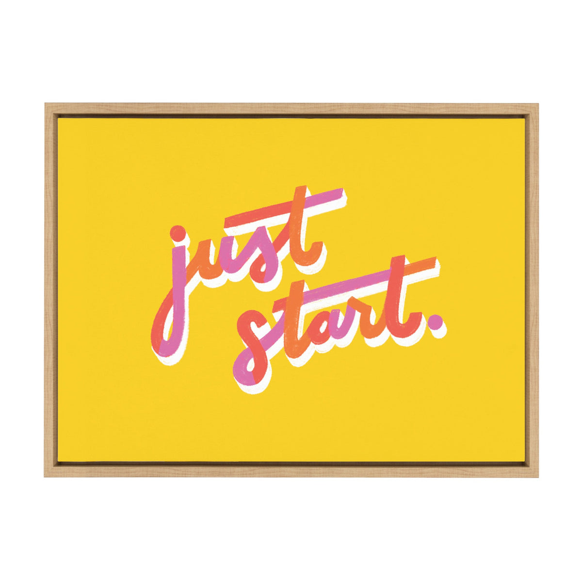 Sylvie Just Start Framed Canvas by kateandlaurel - main product image for Resin Society