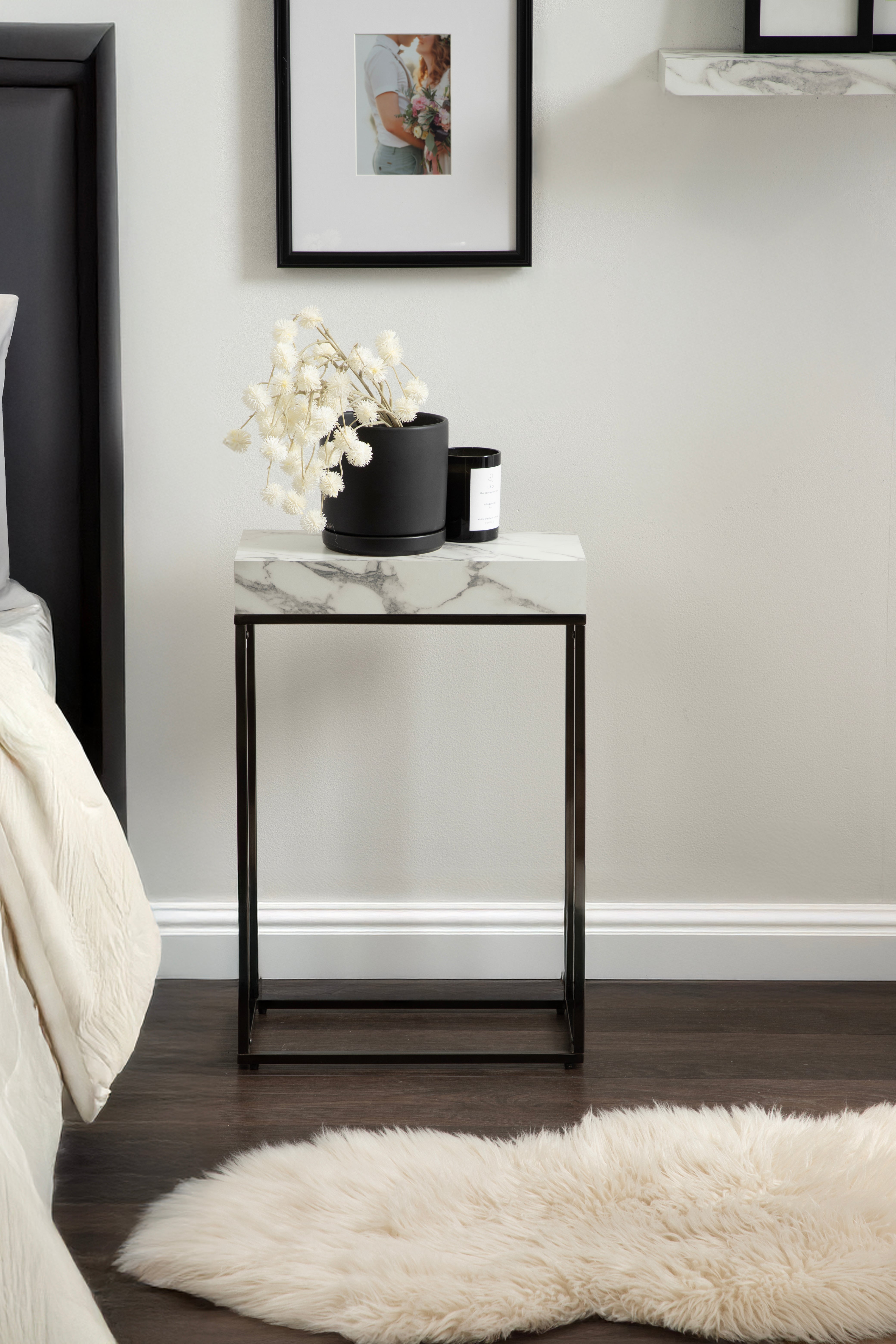 Karlsen Wood and Metal Slim Side Table