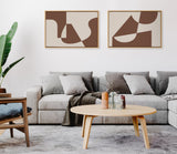 Sylvie Eye Catching Sleek Abstract 5 Brown and Beige Framed Canvas by kateandlaurel - product image 6 for Resin Society