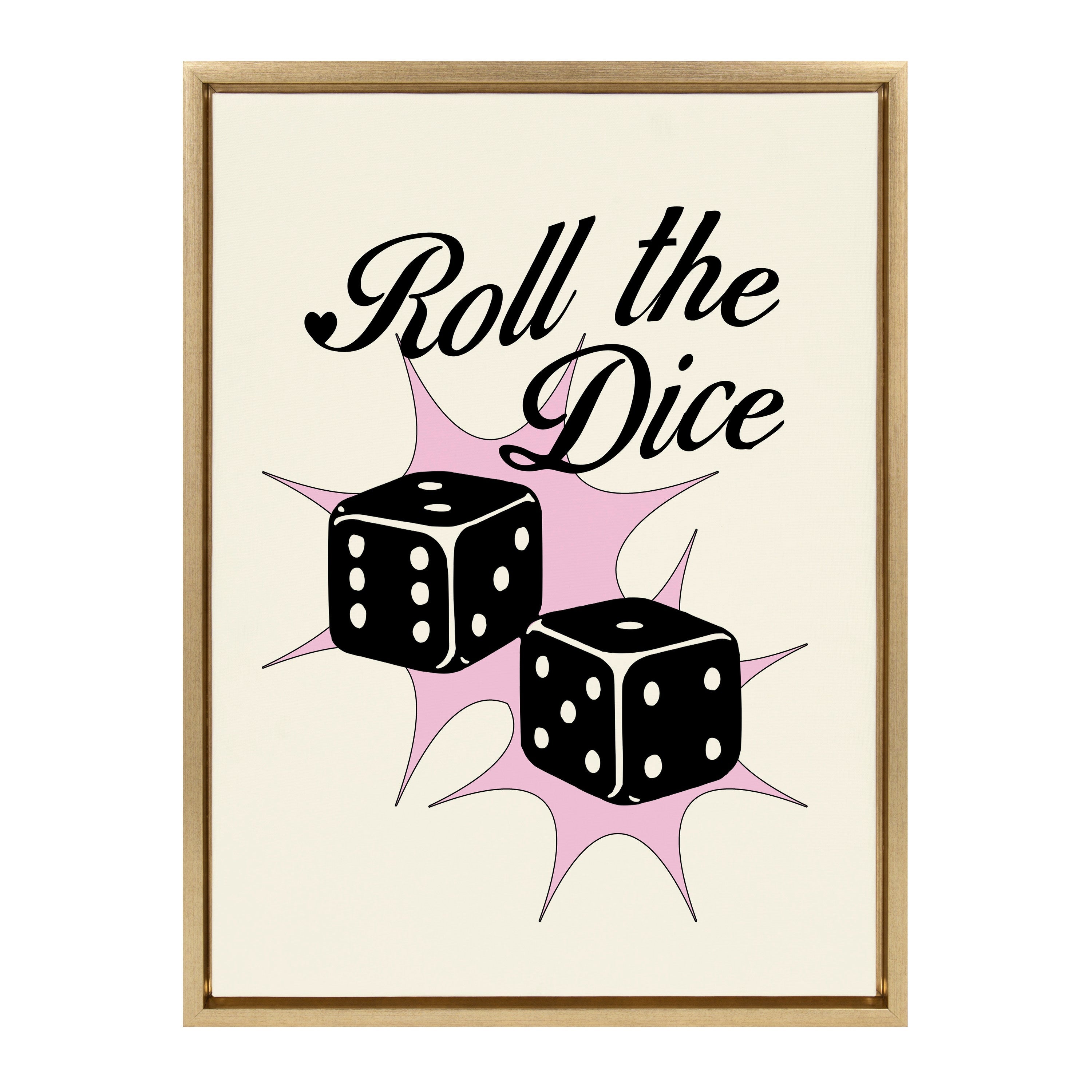 Sylvie Roll The Dice Pink Framed Canvas by Alli Standefer