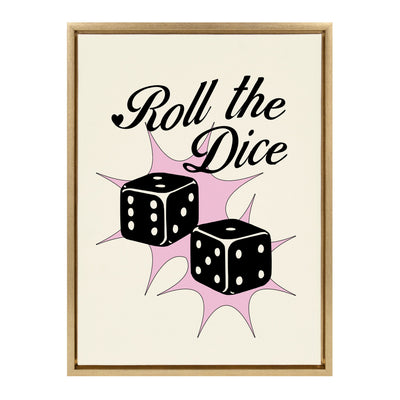 Sylvie Roll The Dice Pink Framed Canvas by Alli Standefer