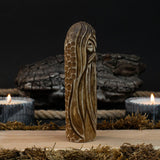 Hand-carved wooden Odin figurine 13 cm tall, Norse god statue with detailed craftsmanship