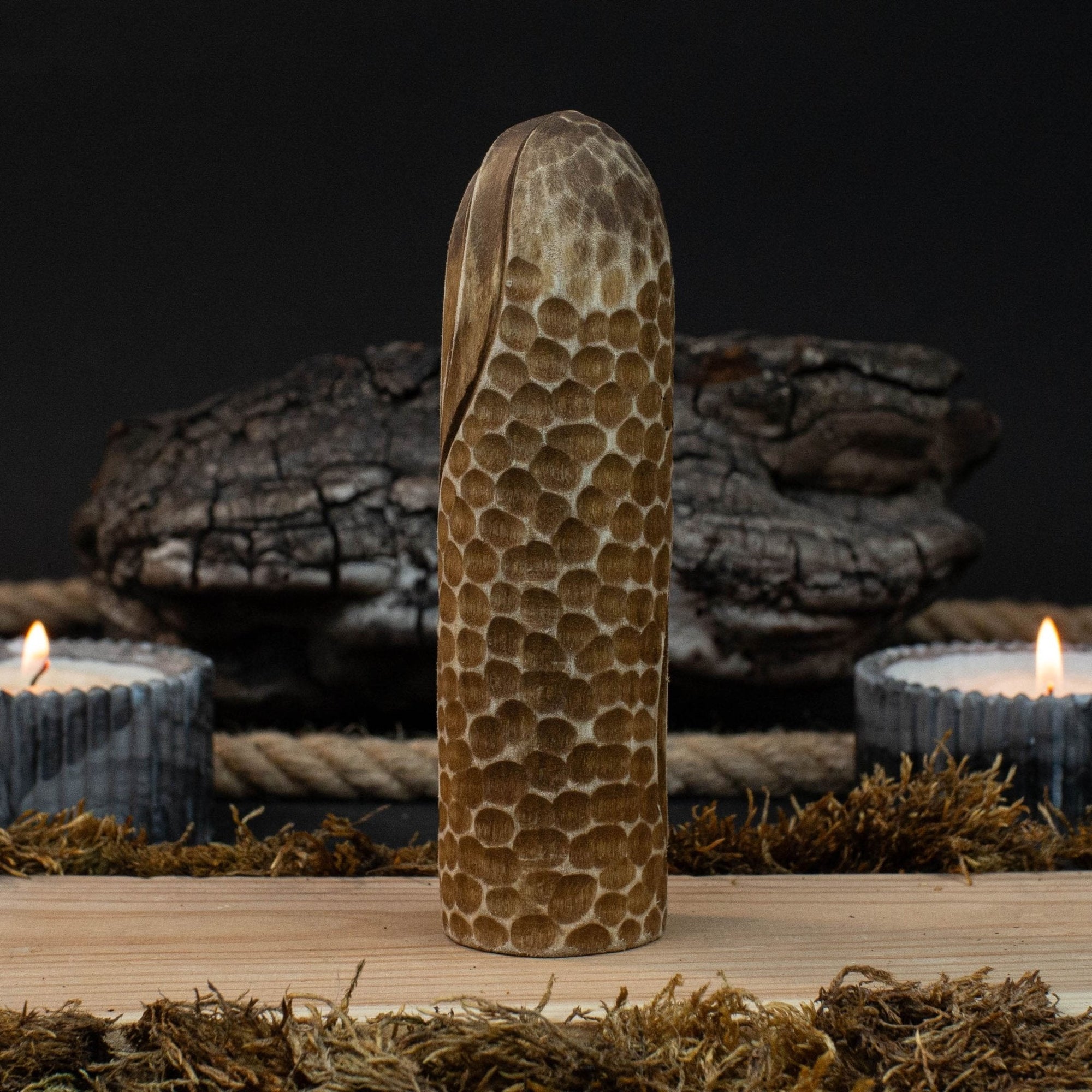 Hand-carved wooden Odin figurine 13 cm tall, Norse god statue with detailed craftsmanship