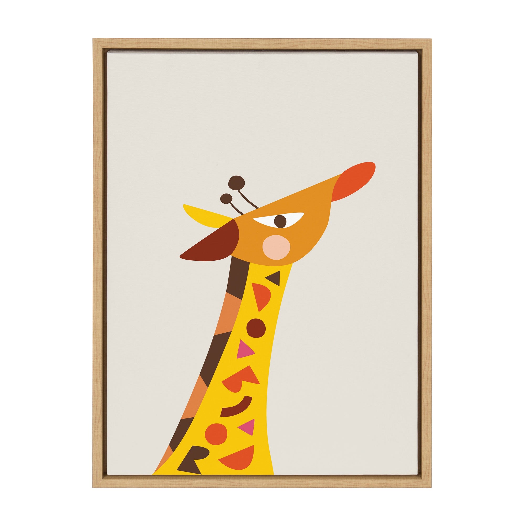 Sylvie Mid Century Modern Baby Giraffe Framed Canvas by kateandlaurel - product image 10 for Resin Society
