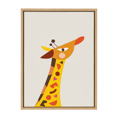Sylvie Mid Century Modern Baby Giraffe Framed Canvas by kateandlaurel - product image 10 for Resin Society
