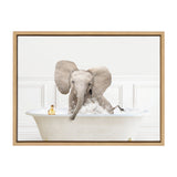 Sylvie Baby Elephant No4 In Bubble Bath Neutral Style Framed Canvas by kateandlaurel - product image 2 for Resin Society