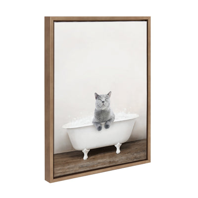Sylvie Cat in Rustic Bath Framed Canvas by kateandlaurel - product image 19 for Resin Society