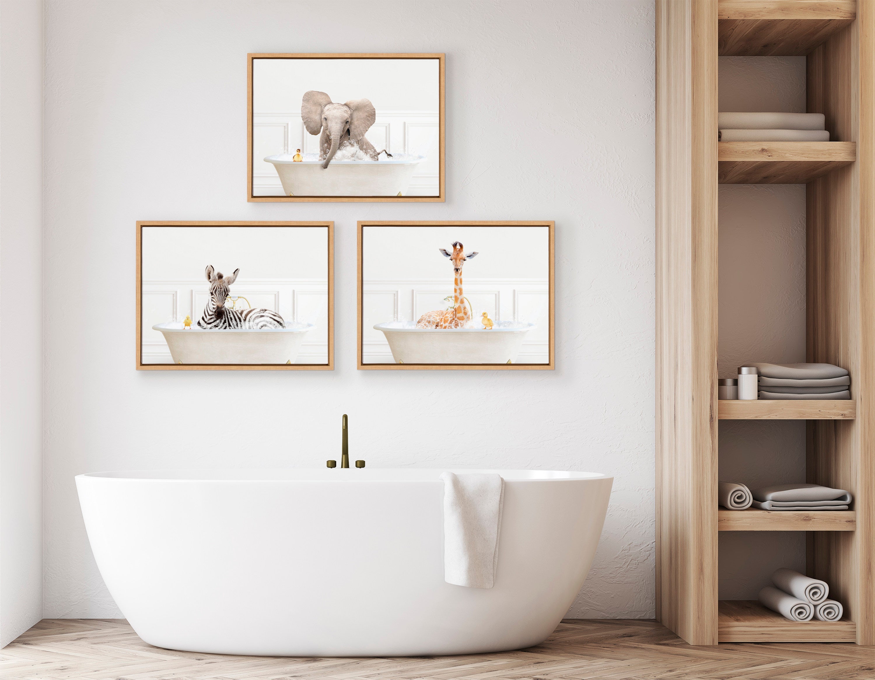 Sylvie Zebra In Bubble Bath Neutral Style Framed Canvas by kateandlaurel - product image 5 for Resin Society