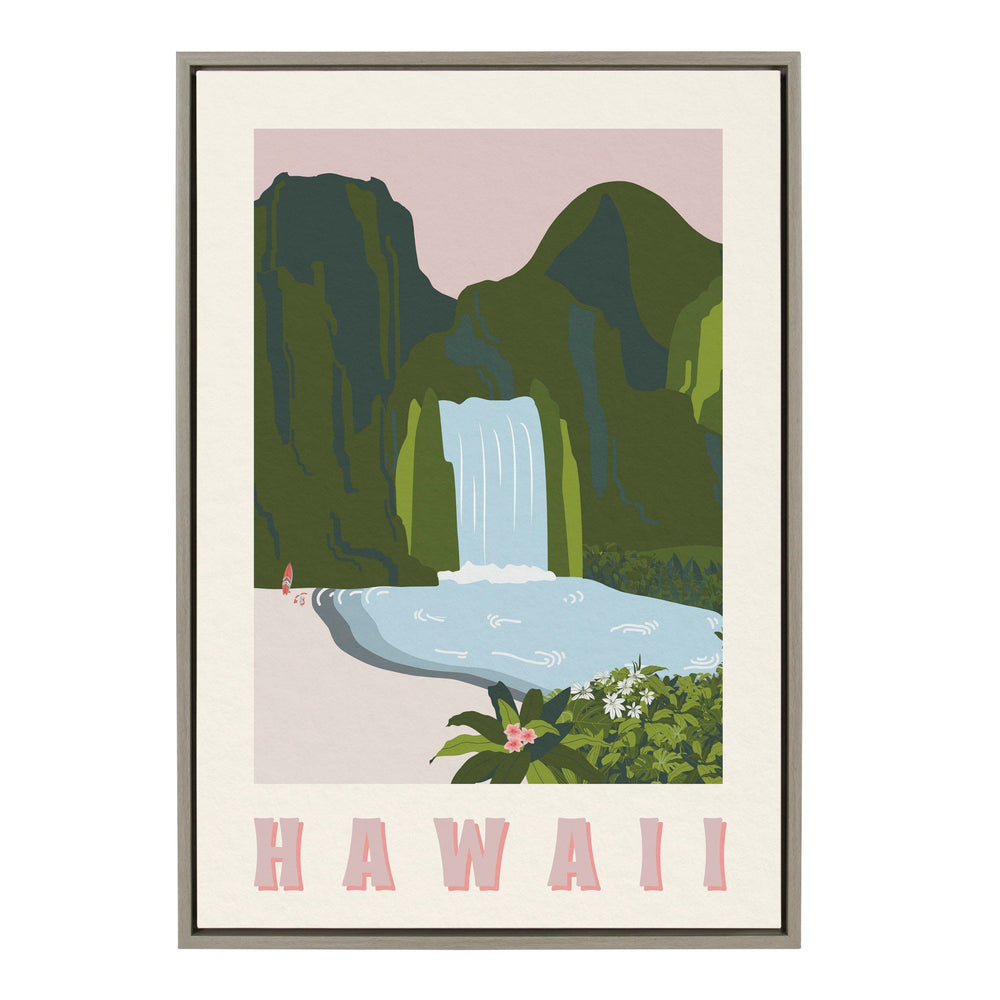 Sylvie Travel Poster Hawaii Framed Canvas by kateandlaurel - main product image for Resin Society