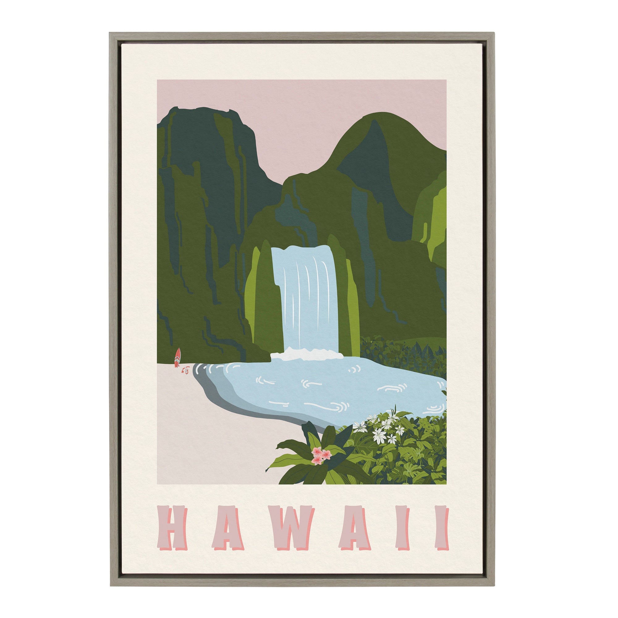 Sylvie Travel Poster Hawaii Framed Canvas by kateandlaurel - product image 9 for Resin Society