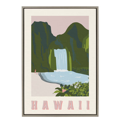 Sylvie Travel Poster Hawaii Framed Canvas by kateandlaurel - product image 9 for Resin Society