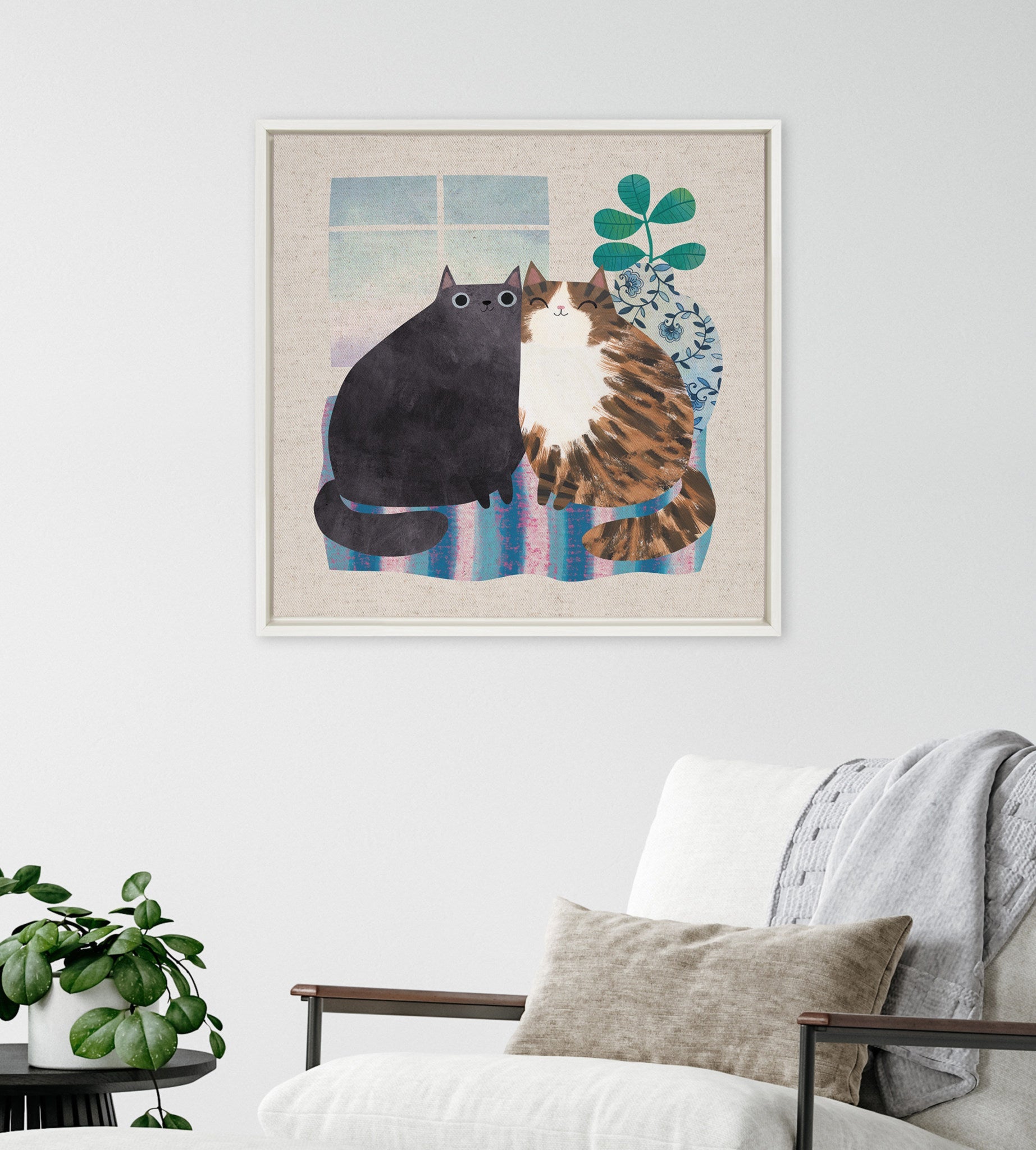 Sylvie Friends 1 Framed Canvas by Planet Cat