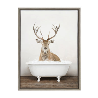 Sylvie Male Deer in Rustic Bath Framed Canvas by kateandlaurel - product image 14 for Resin Society