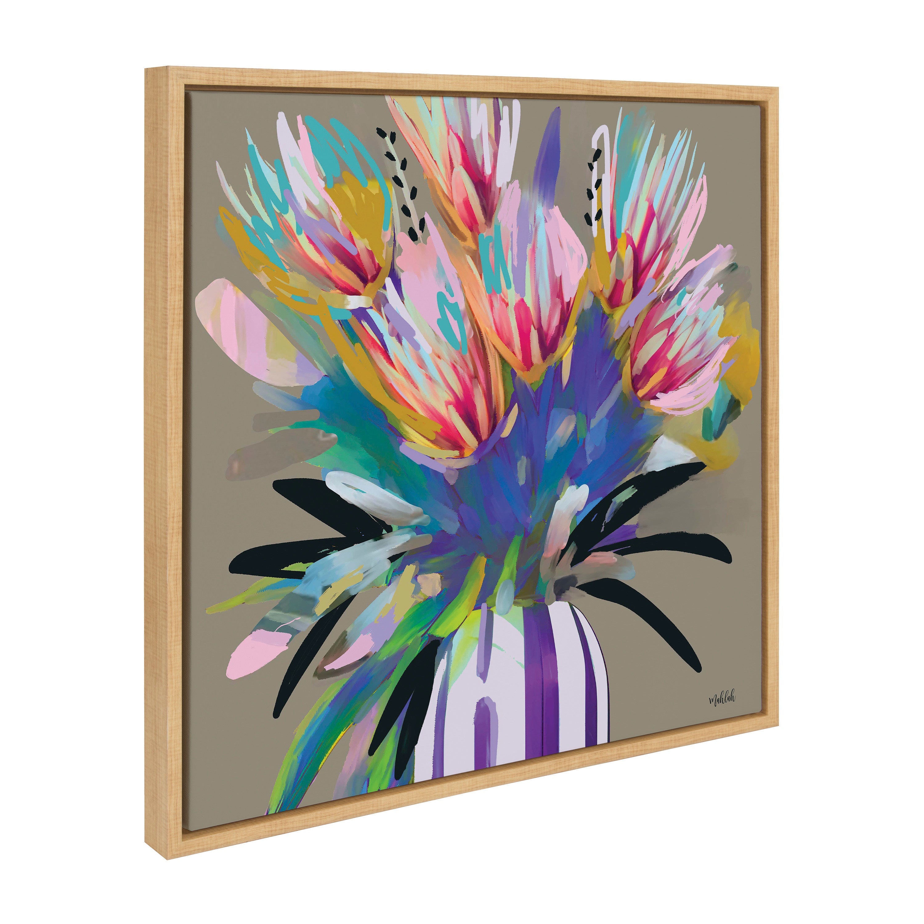 Sylvie Bright Flowers Framed Canvas by Inkheart Designs