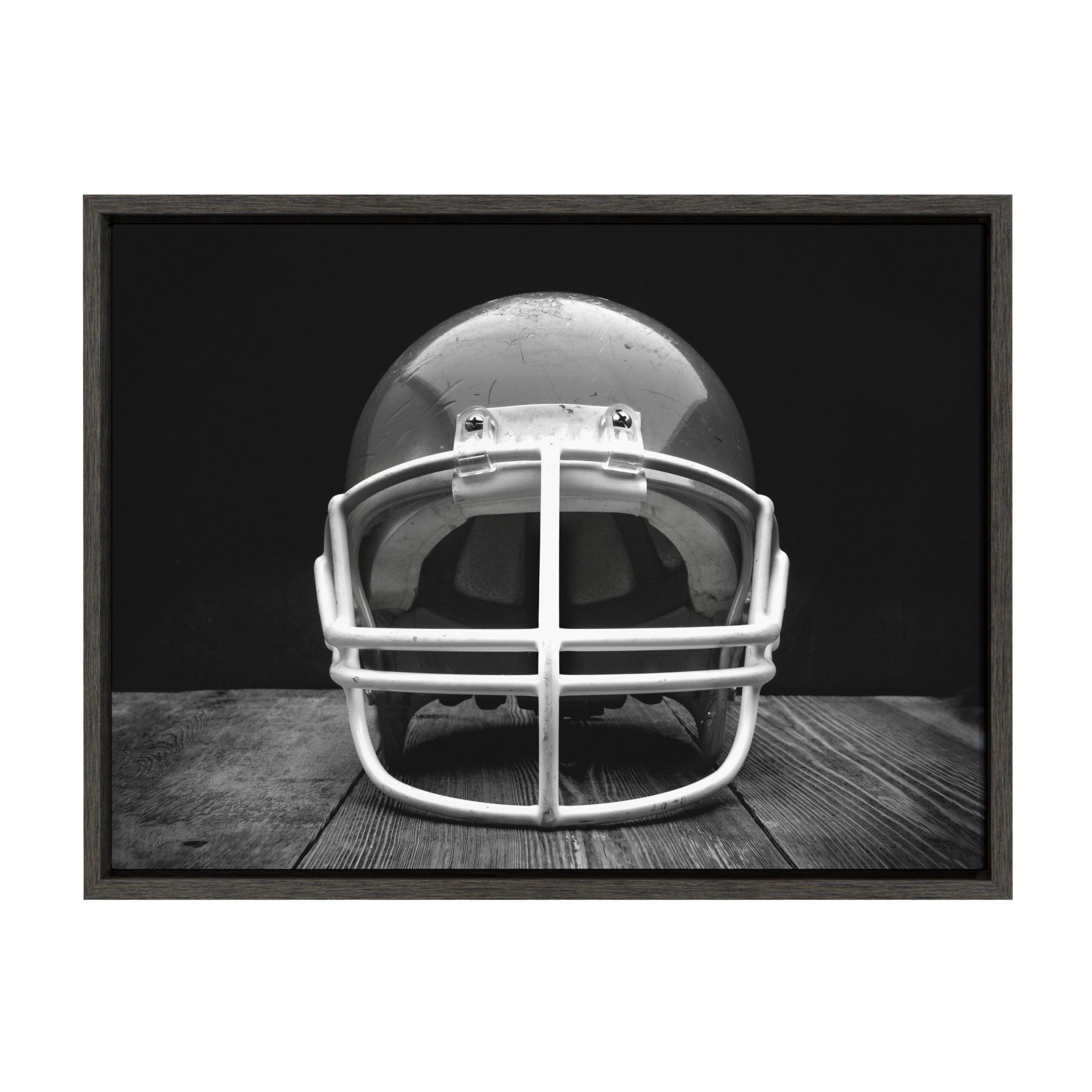 Sylvie Vintage Football Helmet Framed Canvas by kateandlaurel - main product image for Resin Society