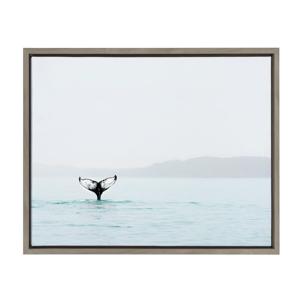Sylvie Whale Tail In The Mist Framed Canvas by Amy Peterson by kateandlaurel - main product image for Resin Society