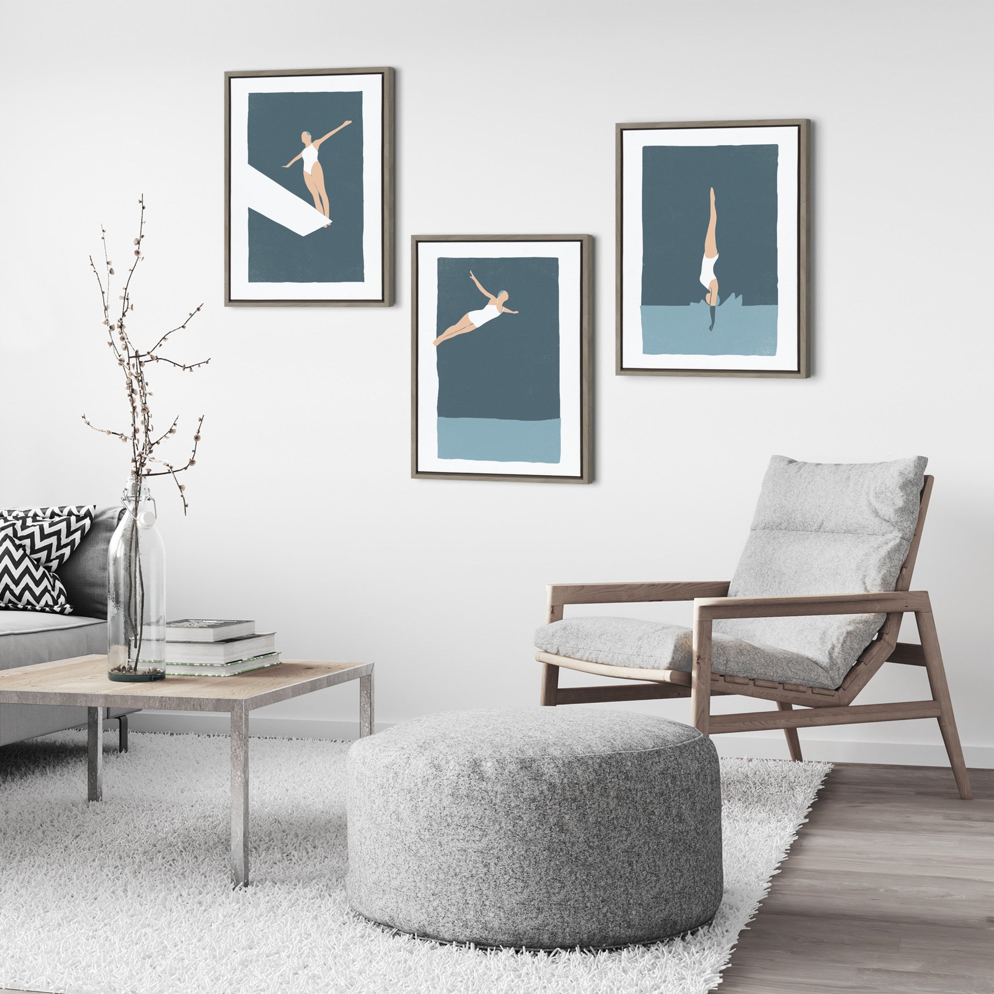 Sylvie The Leap Framed Canvas by Rocket Jack by kateandlaurel - product image 8 for Resin Society