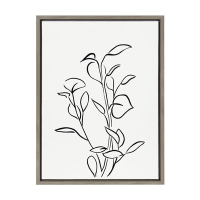 Sylvie Botanical Sketch Print No 2 Framed Canvas