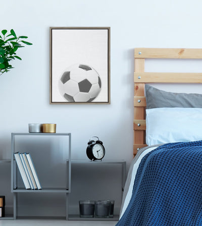 Sylvie Soccer Ball Portrait Framed Canvas, Gray 18x24 by kateandlaurel - product image 7 for Resin Society