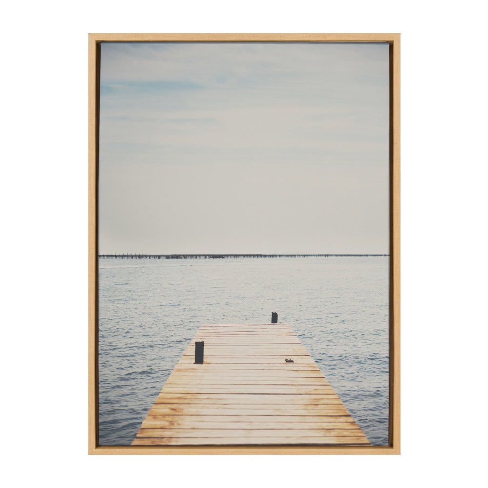 Sylvie Standing on the Dock Framed Canvas by Laura Evans by kateandlaurel - main product image for Resin Society