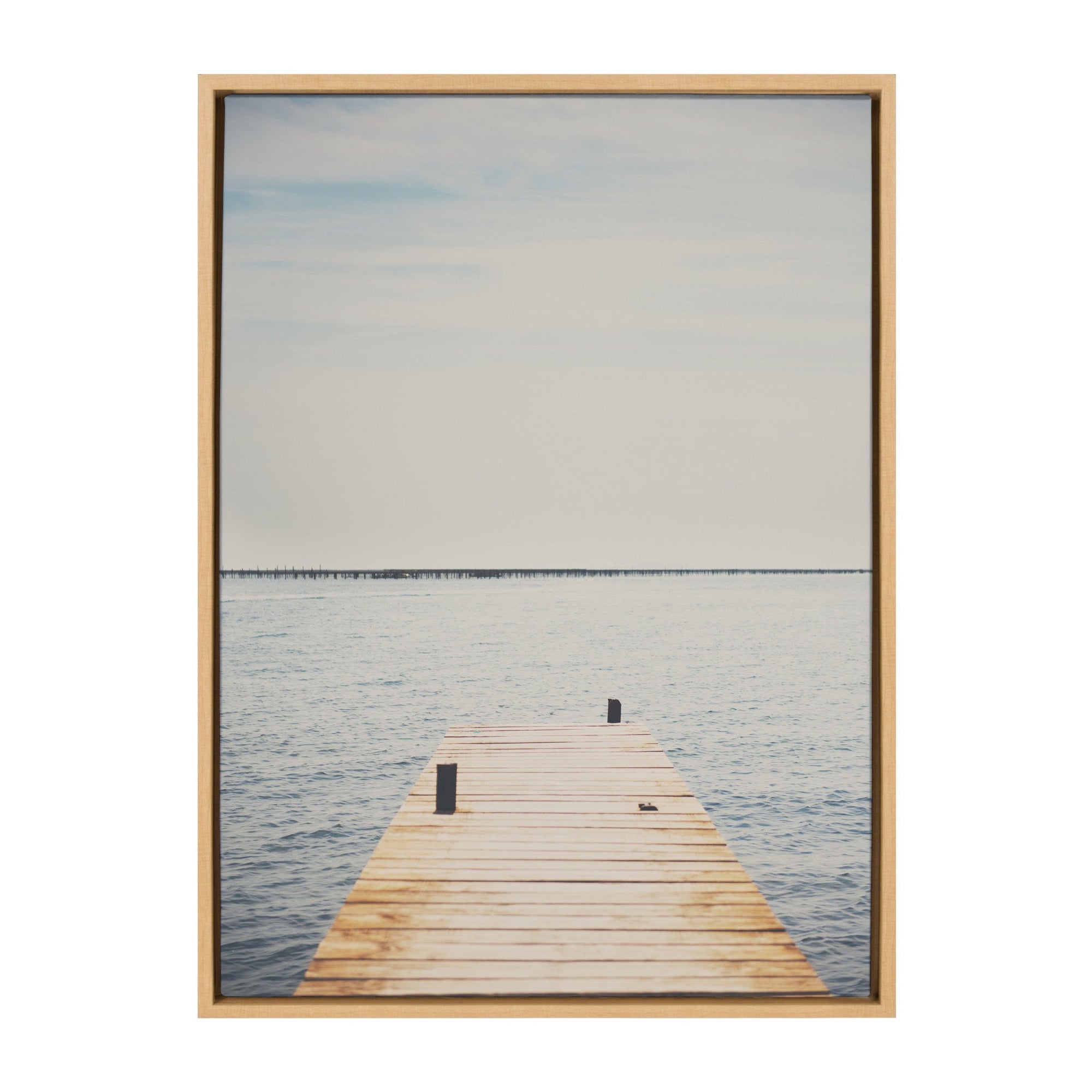 Sylvie Standing on the Dock Framed Canvas by Laura Evans by kateandlaurel - main product image for Resin Society