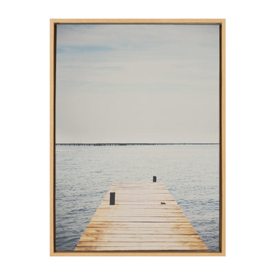 Sylvie Standing on the Dock Framed Canvas by Laura Evans by kateandlaurel - main product image for Resin Society