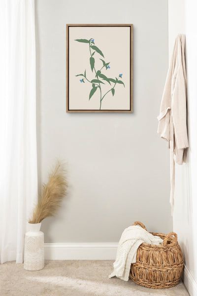 Sylvie Delicate Illustrated Blue Wildflowers Framed Canvas by kateandlaurel - product image 5 for Resin Society