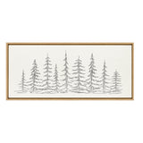Sylvie Minimalist Evergreen Trees Sketch Framed Canvas by kateandlaurel - product image 14 for Resin Society