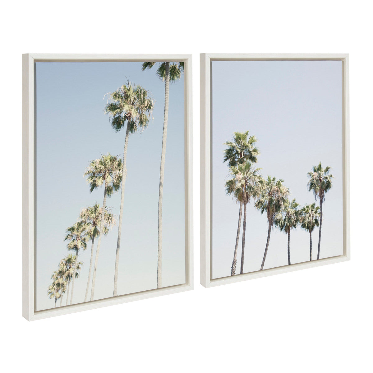 Sylvie Palm tree Row and LA Summer Framed Canvas by kateandlaurel - product image 2 for Resin Society
