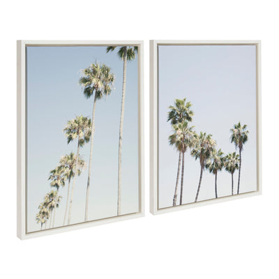 Sylvie Palm tree Row and LA Summer Framed Canvas by kateandlaurel - product image 2 for Resin Society