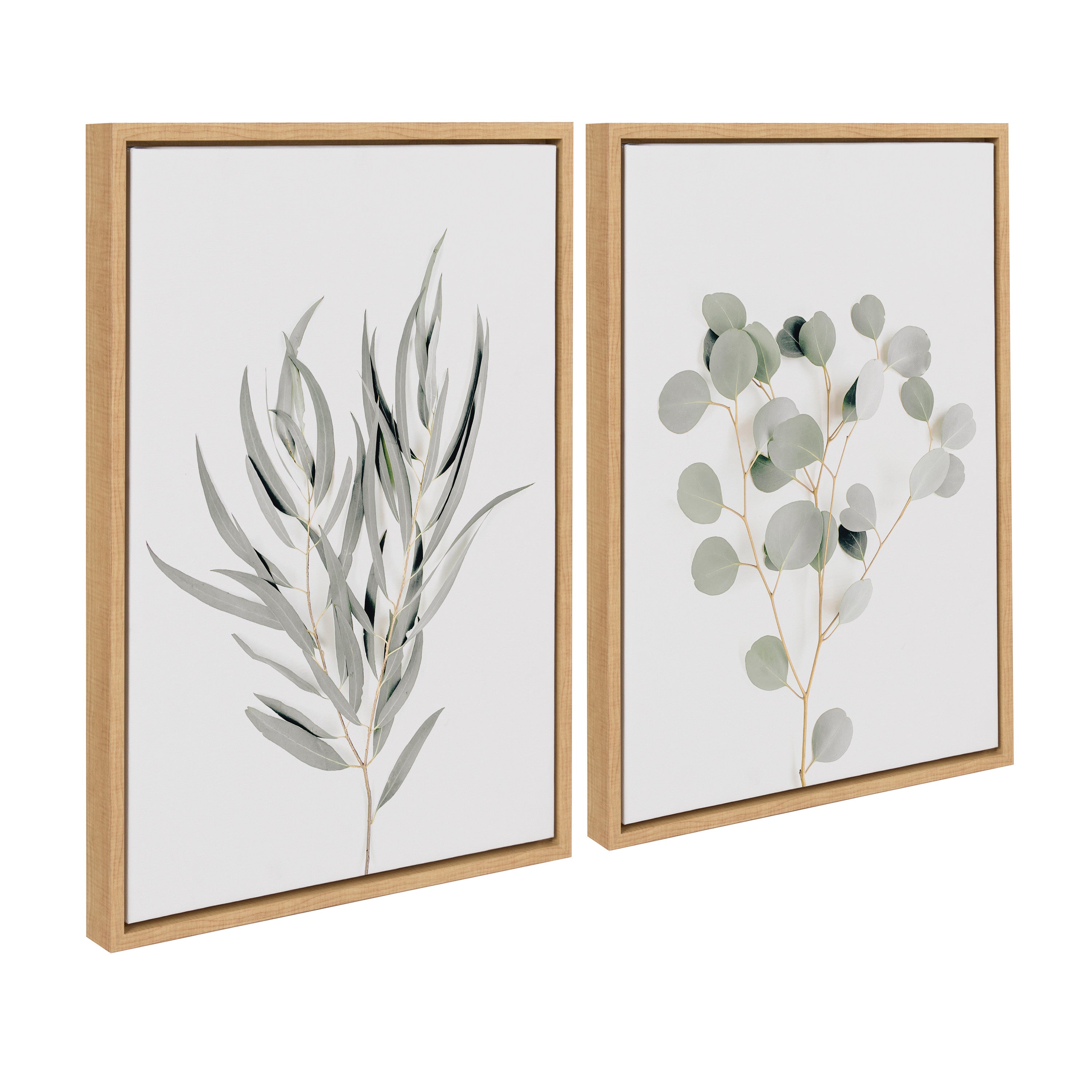 Sylvie Neutral Botanical 1 and 2 Framed Canvas Set by The Creative by kateandlaurel - product image 2 for Resin Society