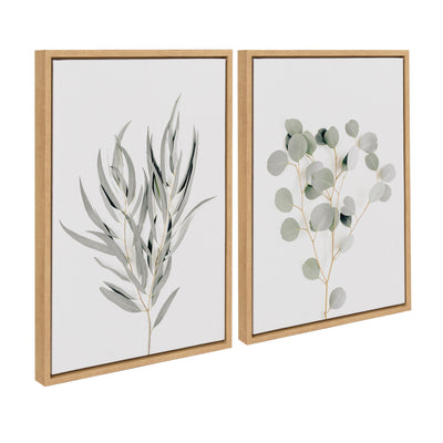 Sylvie Neutral Botanical 1 and 2 Framed Canvas Set by The Creative by kateandlaurel - product image 2 for Resin Society