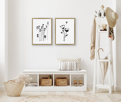 Sylvie Wildflowers and Seed Pods Framed Canvas Set by kateandlaurel - product image 5 for Resin Society
