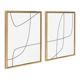 Sylvie Modern Line Abstract 3 and 4 Black and White Framed Canvas by by kateandlaurel - main product image for Resin Society