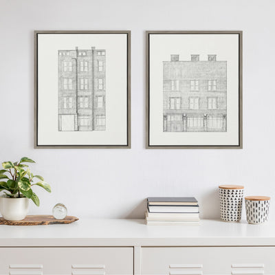 Sylvie Brick Building Façade 1 and Brick Building Façade 4 Framed by kateandlaurel - product image 6 for Resin Society