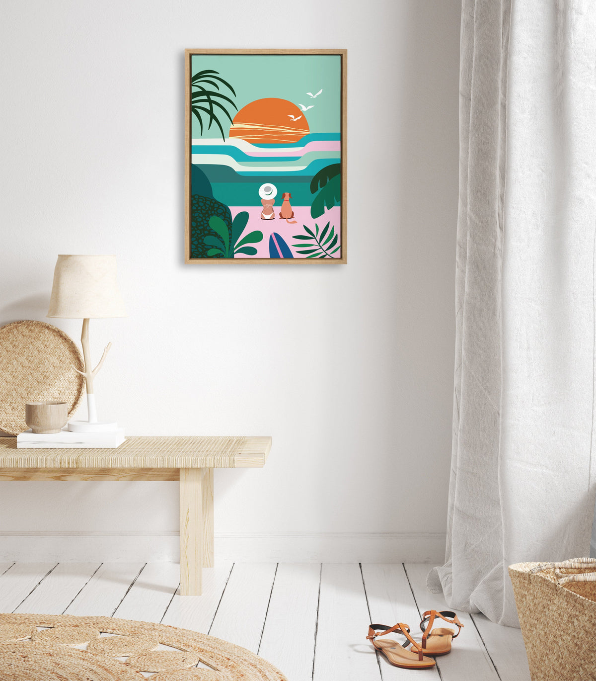 Sylvie Sun Flock Framed Canvas by kateandlaurel - product image 4 for Resin Society