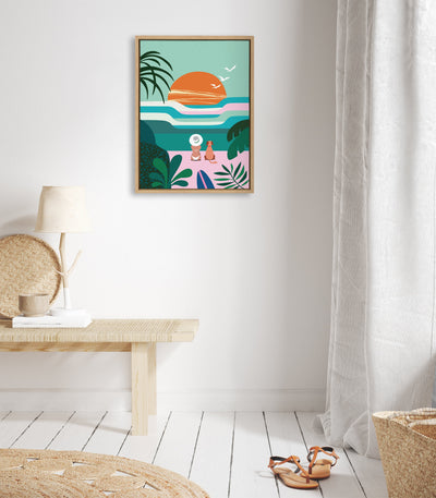 Sylvie Sun Flock Framed Canvas by kateandlaurel - product image 4 for Resin Society