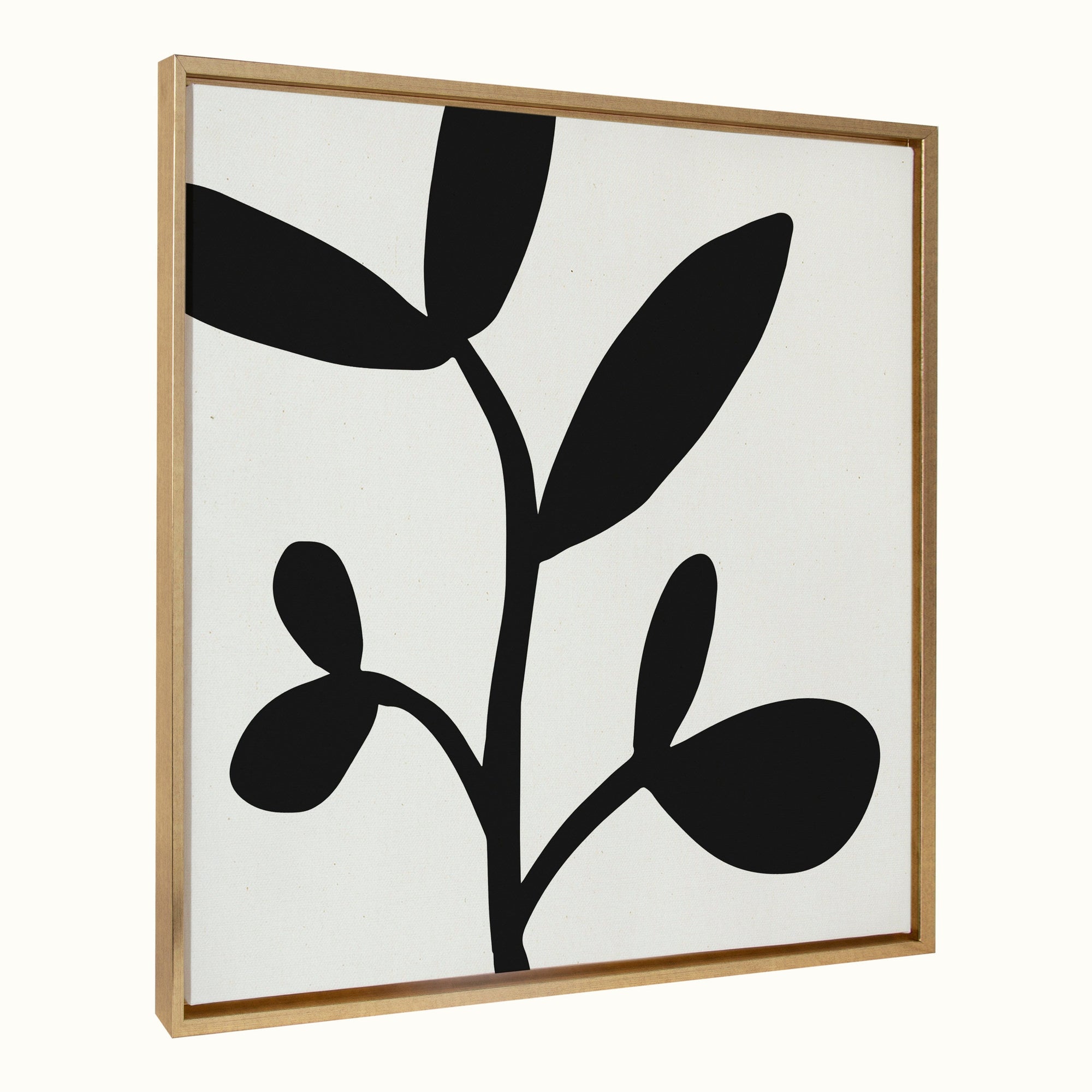 Sylvie Modern Botanical Neutral Abstract 2 Framed Canvas by kateandlaurel - main product image for Resin Society
