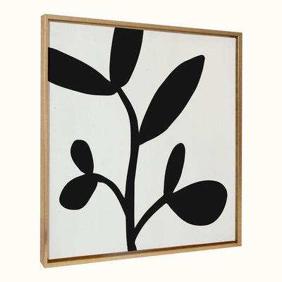 Sylvie Modern Botanical Neutral Abstract 2 Framed Canvas by kateandlaurel - main product image for Resin Society