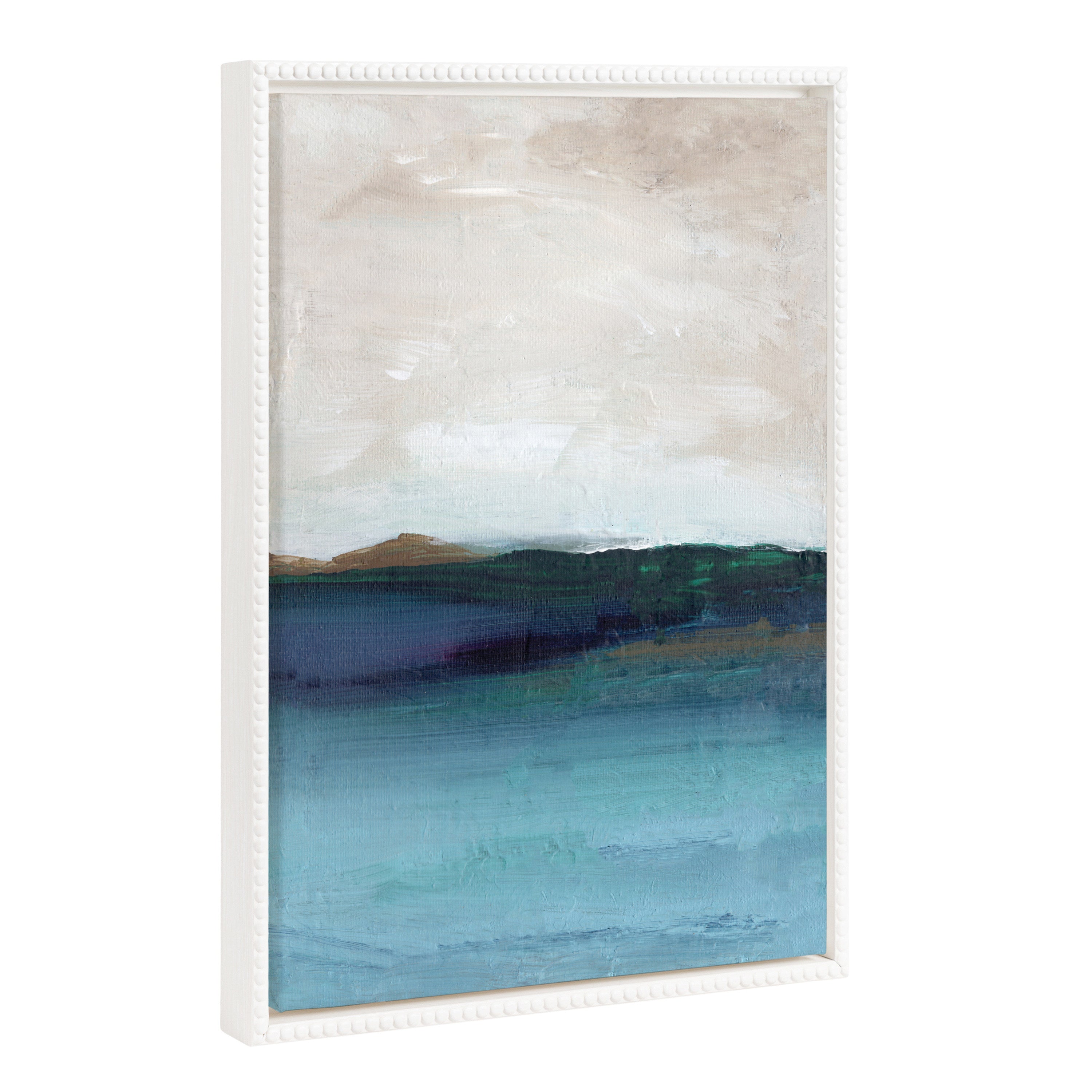 Sylvie Beaded Deep Blue Framed Canvas by Nikita Jariwala