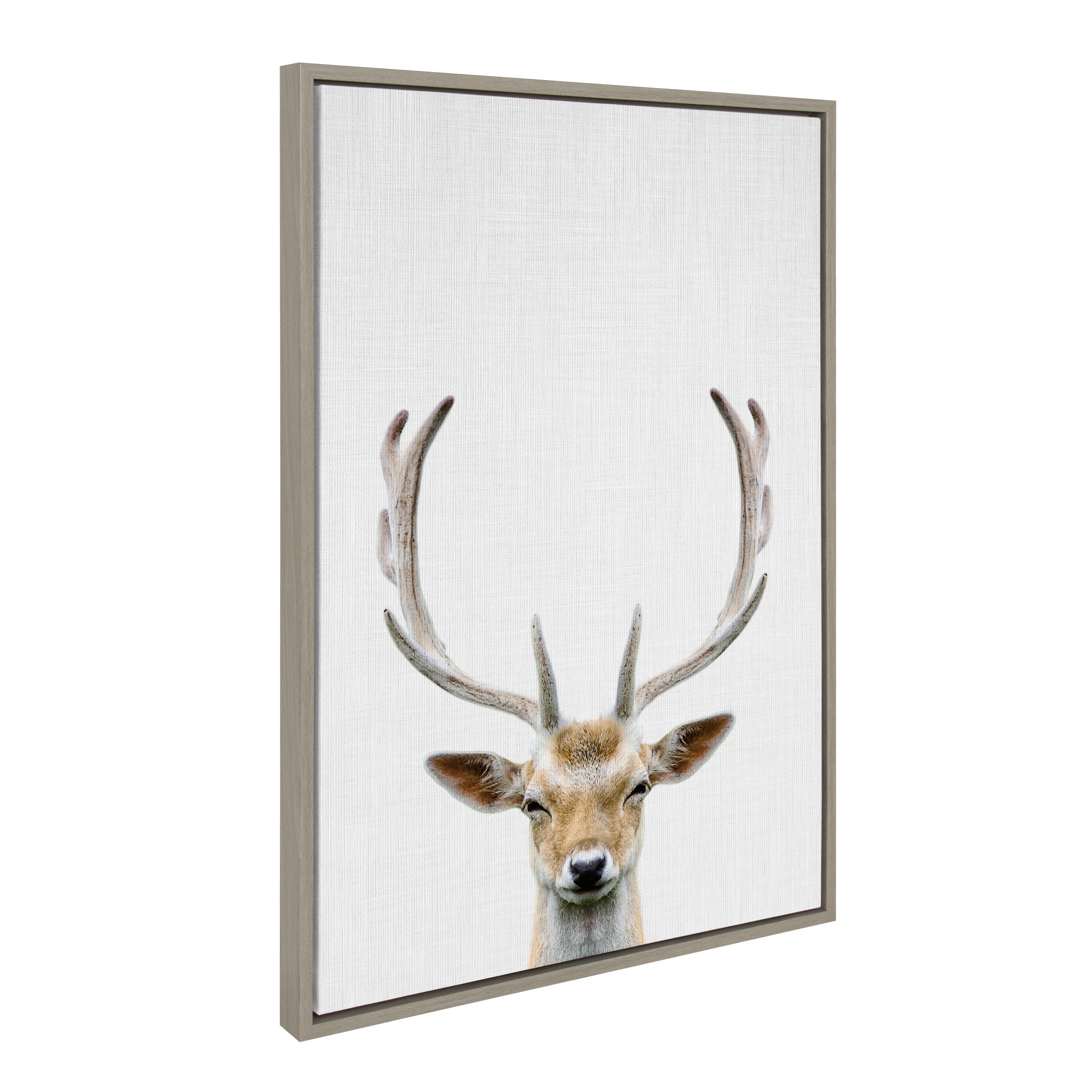 Sylvie Deer Color framed canvas art showing a colorful deer illustration by Simon Te