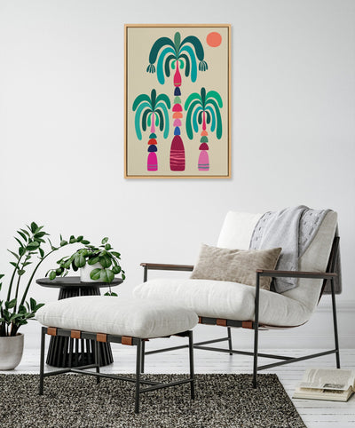 Sylvie MCM Palm Trees Framed Canvas by Rachel Lee