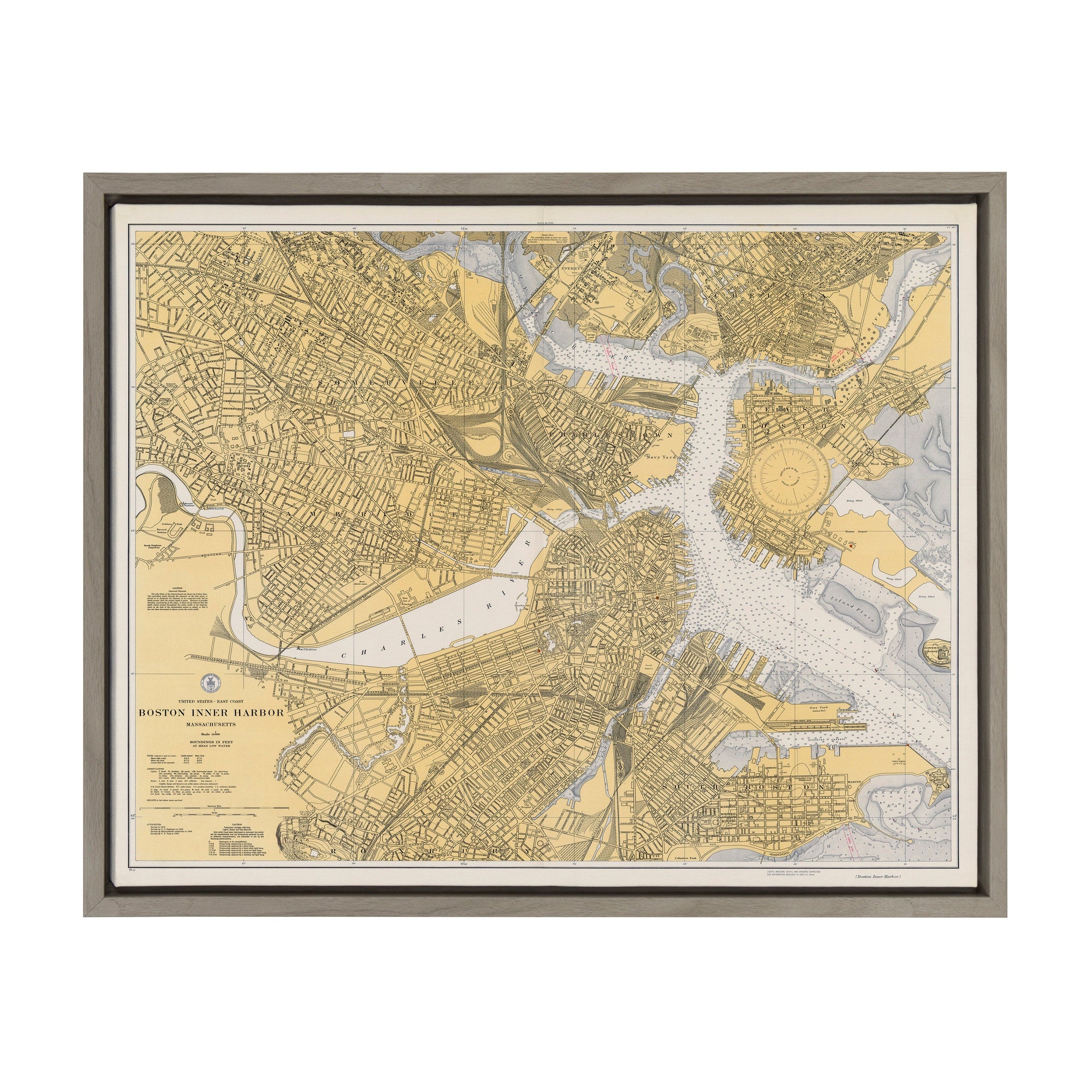 Sylvie Boston Harbor Map Framed Canvas by kateandlaurel - product image 9 for Resin Society