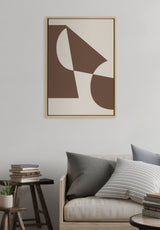 Sylvie Eye Catching Sleek Abstract 5 Brown and Beige Framed Canvas by kateandlaurel - product image 5 for Resin Society