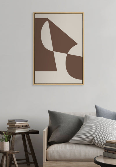 Sylvie Eye Catching Sleek Abstract 5 Brown and Beige Framed Canvas by kateandlaurel - product image 5 for Resin Society