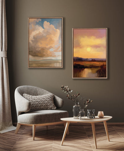 Sylvie Beaded Shades of Day Framed Canvas by Mary Sparrow