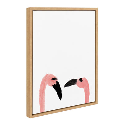 Sylvie Flamingo Faces Framed Canvas by kateandlaurel - product image 2 for Resin Society