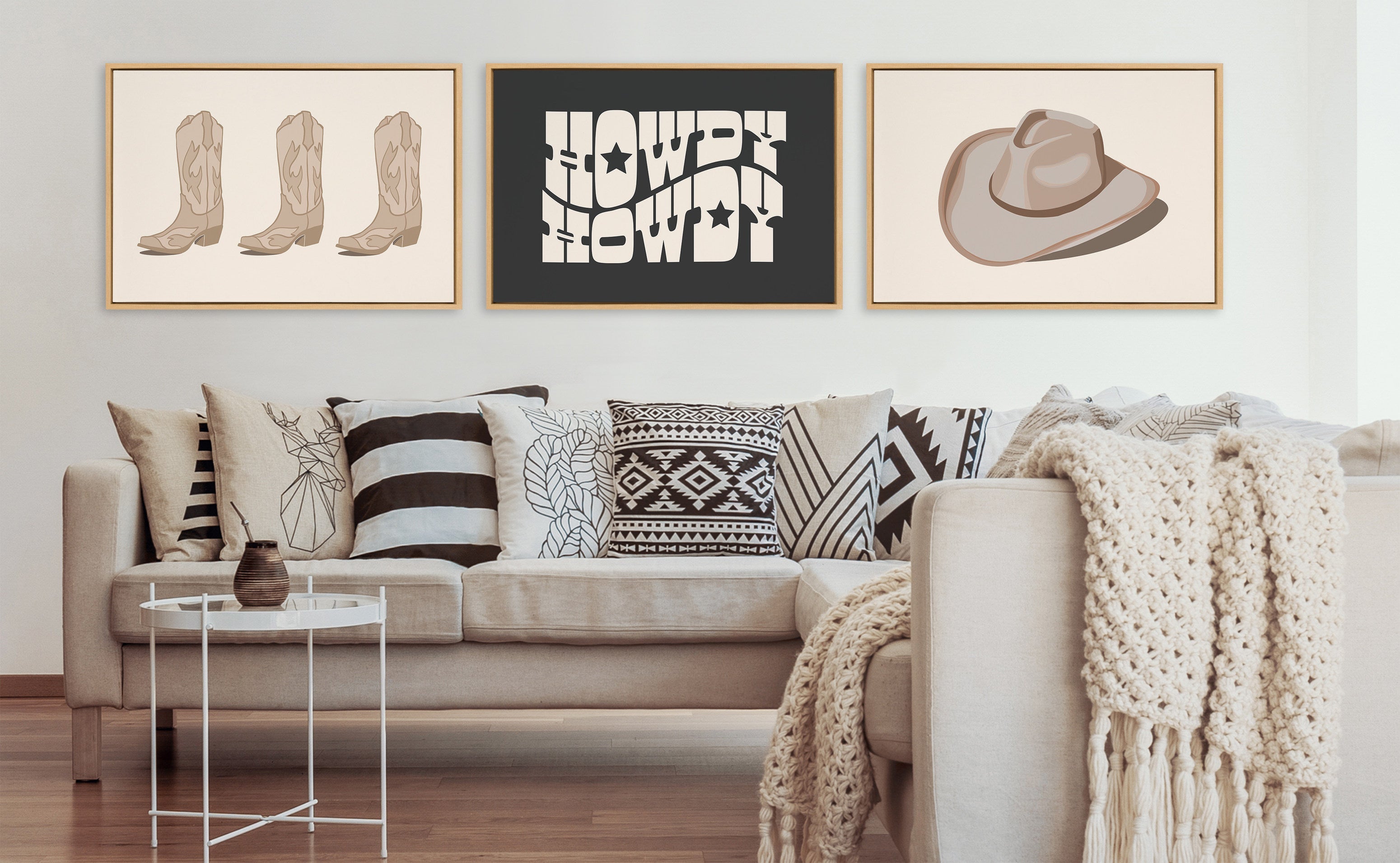 Sylvie Howdy Star Landscape Black Framed Canvas by Honey Island Studio