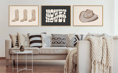 Sylvie Howdy Star Landscape Black Framed Canvas by Honey Island Studio